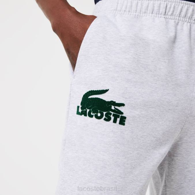 Lacoste homens joggers de lã de algodão chine cinza/verde P2PX1475 roupas