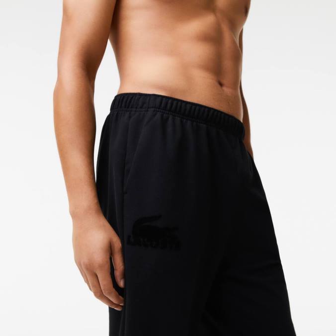 Lacoste homens joggers de lã de algodão preto P2PX1476 roupas