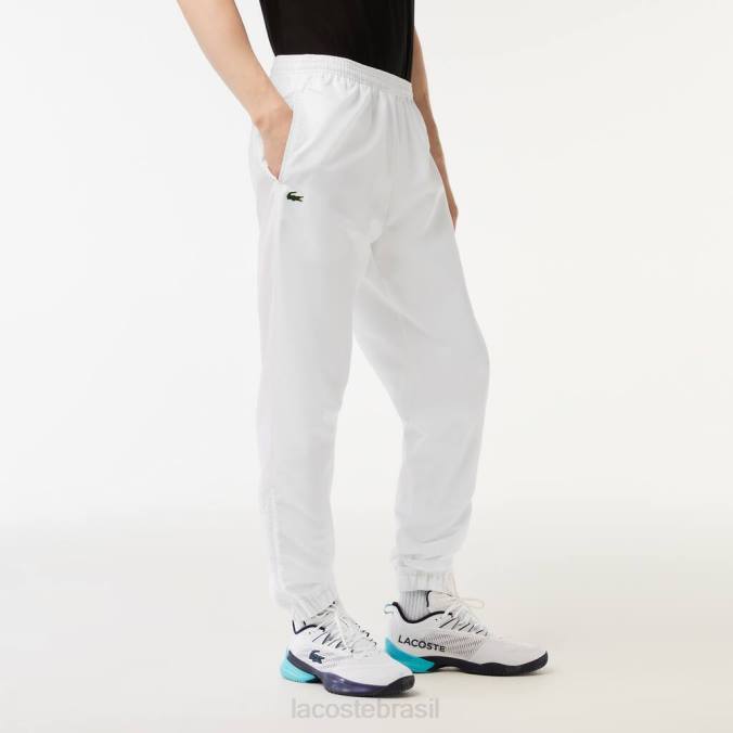 Lacoste homens calça esportiva de tecido leve branco P2PX549 roupas