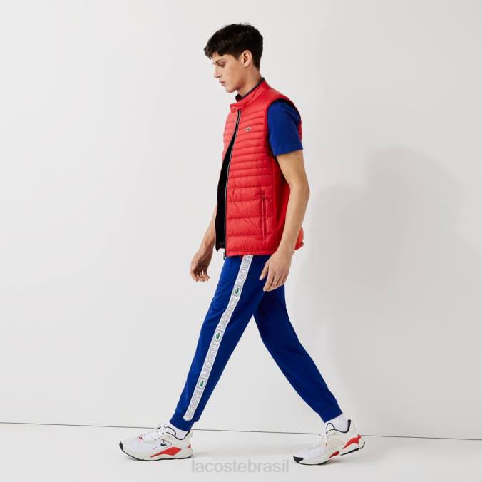 Lacoste homens calças de treino com faixas de marca esportiva azul/vermelho/branco P2PX1119 roupas
