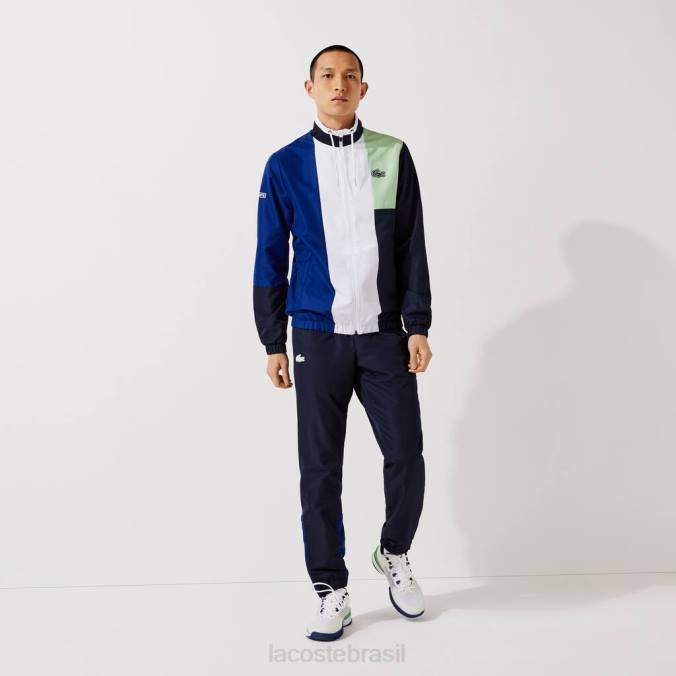 Lacoste homens macacão esportivo colorblock azul/verde/azul marinho/branco P2PX1201 roupas