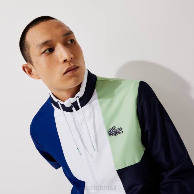 Lacoste homens macacão esportivo colorblock azul/verde/azul marinho/branco P2PX1201 roupas