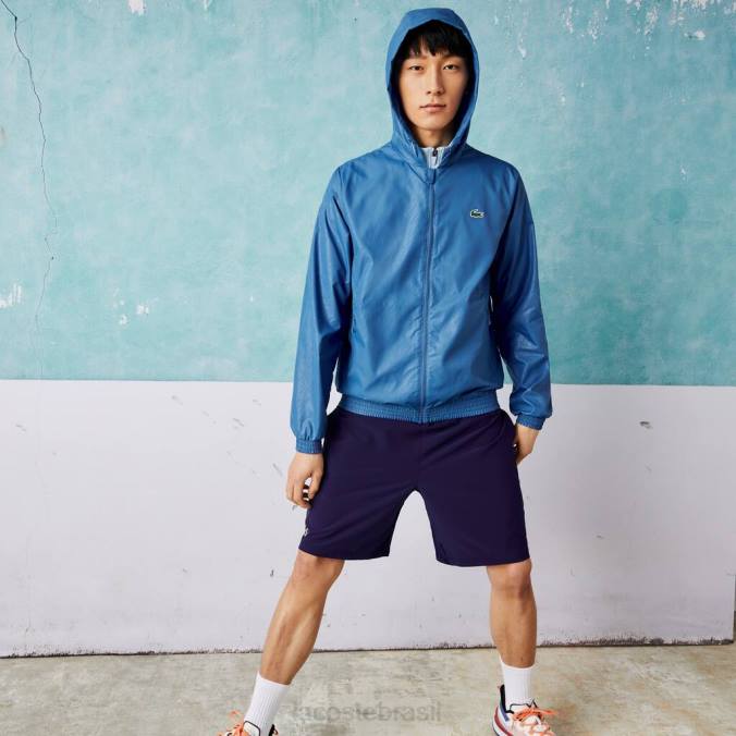 Lacoste homens blusão repelente de água sport novak djokovic Branco azulado P2PX1298 roupas
