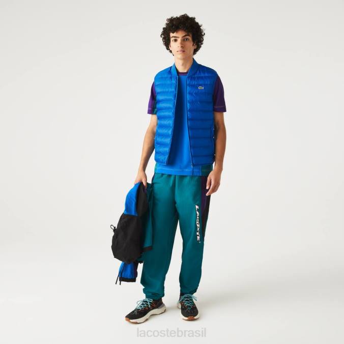 Lacoste homens colete acolchoado repelente de água azul P2PX1251 roupas
