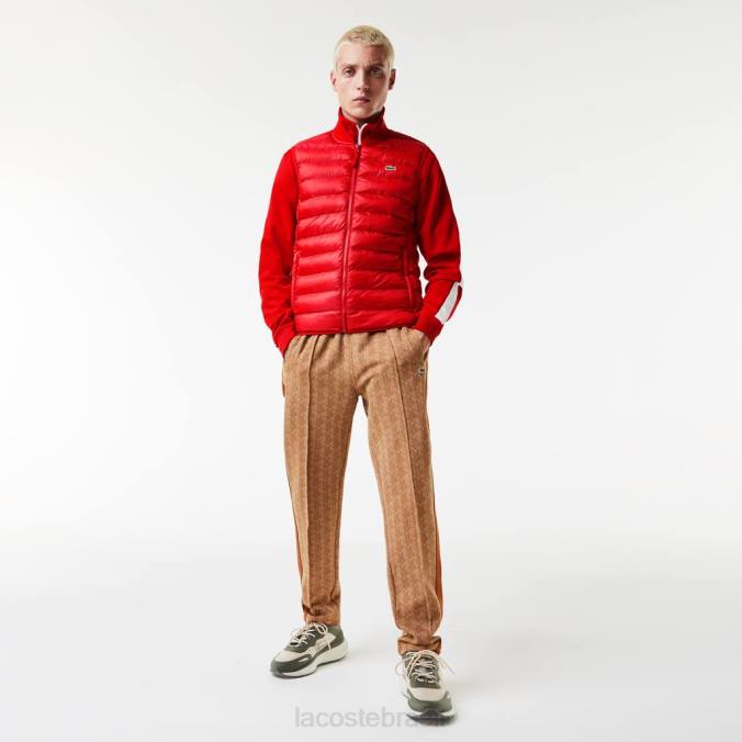 Lacoste homens colete acolchoado repelente de água vermelho P2PX1250 roupas