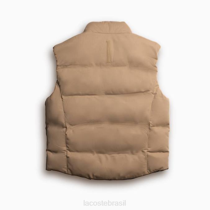 Lacoste homens colete com capuz dobrável bege P2PX1260 roupas