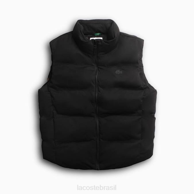 Lacoste homens colete com capuz dobrável preto P2PX1259 roupas
