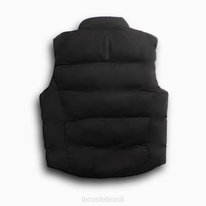 Lacoste homens colete com capuz dobrável preto P2PX1259 roupas