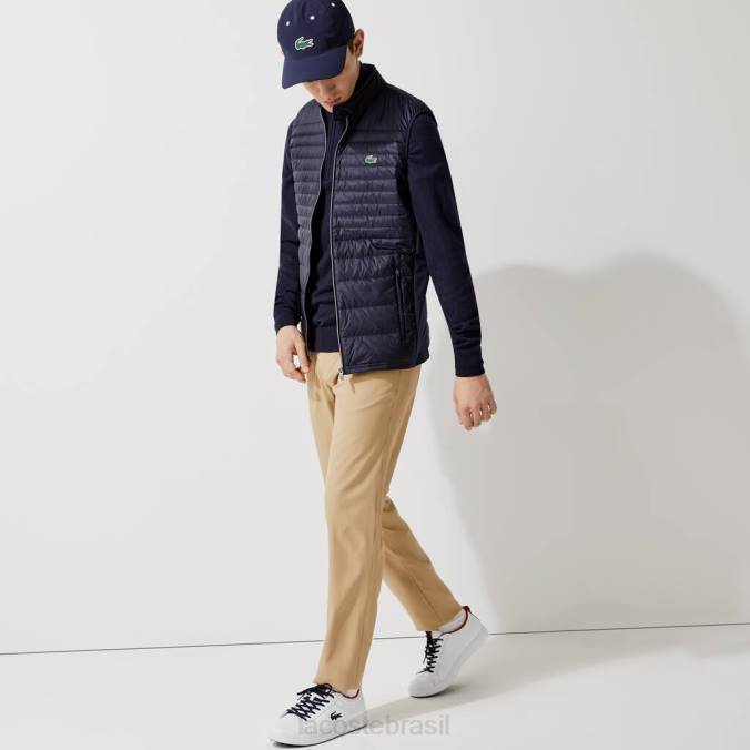 Lacoste homens colete de golfe acolchoado esportivo leve e resistente à água azul-marinho P2PX1309 roupas