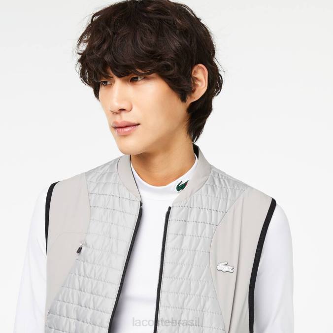 Lacoste homens colete esportivo acolchoado reversível cinzento Preto P2PX384 roupas
