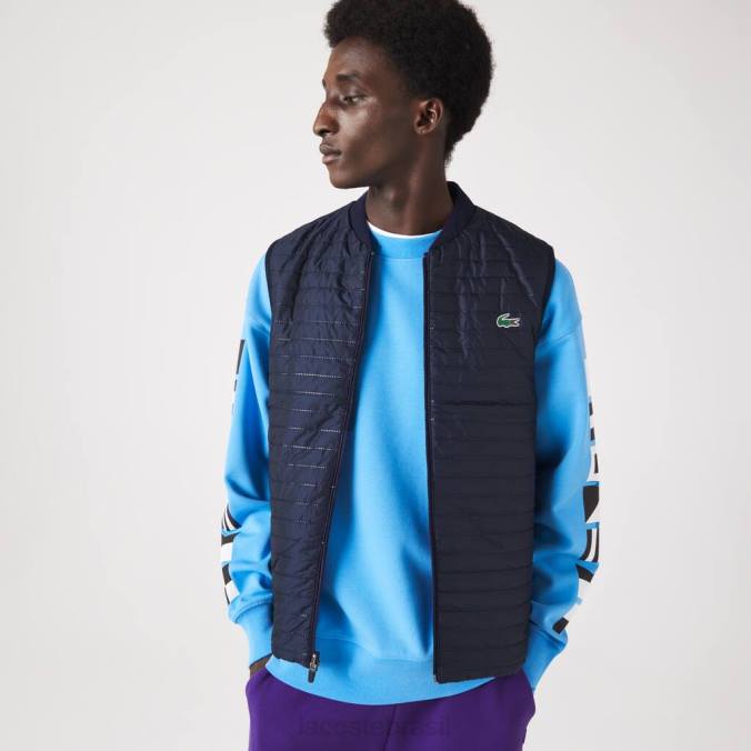 Lacoste homens colete esportivo acolchoado reversível roxo/azul marinho P2PX386 roupas