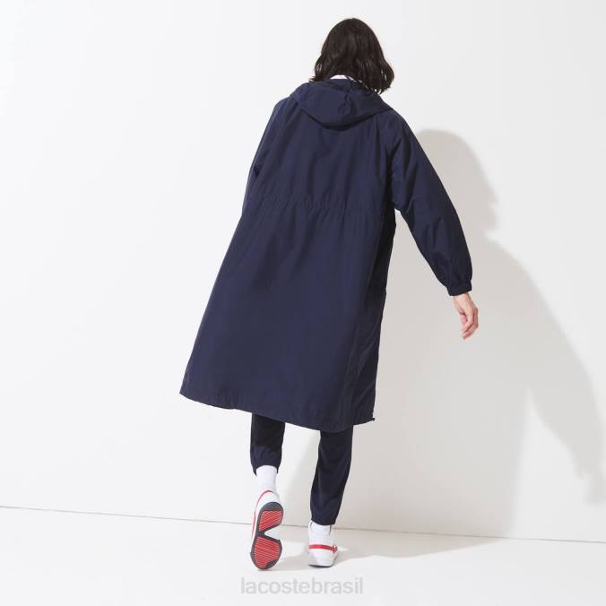 Lacoste homens esporte francês sporting spirit edition capa de chuva dobrável azul marinho/branco/vermelho P2PX1296 roupas