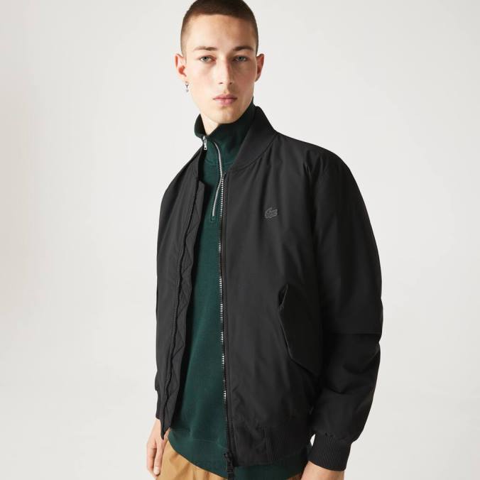 Lacoste homens jaqueta bomber acolchoada isolada preto P2PX1242 roupas