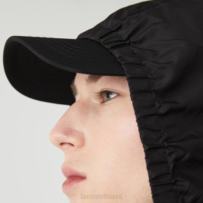 Lacoste homens jaqueta curta com zíper resistente à água preto P2PX1314 roupas