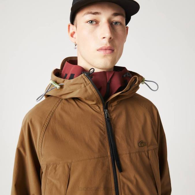 Lacoste homens jaqueta de sarja de marca marrom P2PX1293 roupas