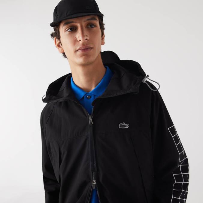Lacoste homens jaqueta de sarja de marca preto P2PX1292 roupas