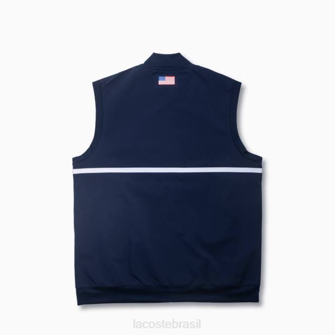 Lacoste homens jaqueta esportiva com faixa contrastante azul marinho/vermelho/branco P2PX1311 roupas