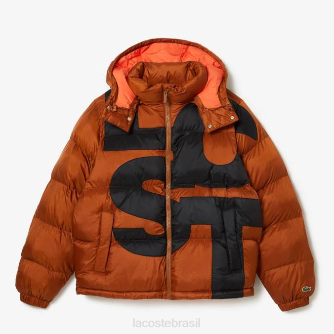 Lacoste homens jaqueta repelente de água de marca oversized marrom preto P2PX1235 roupas