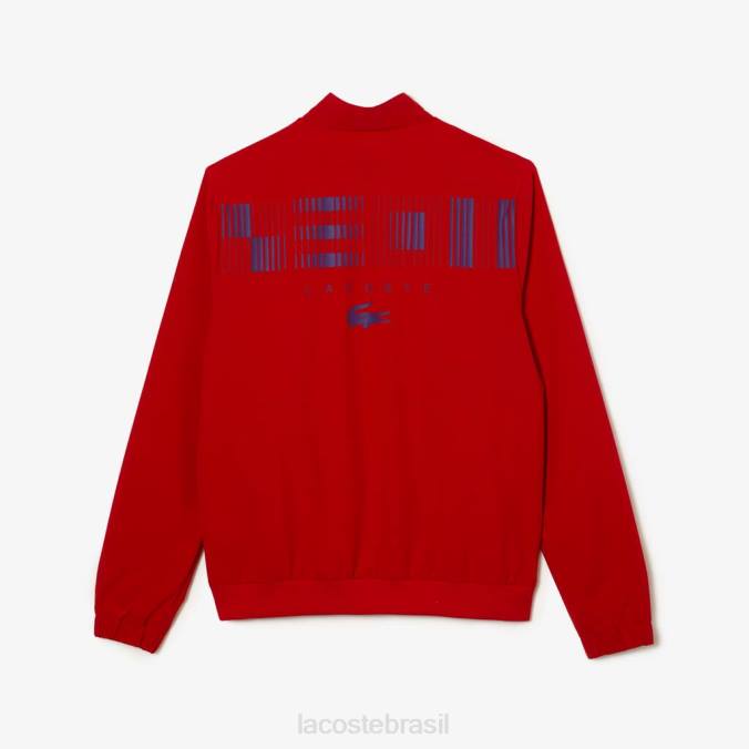 Lacoste homens jaqueta sport x novak djokovic vermelho/roxo P2PX1266 roupas
