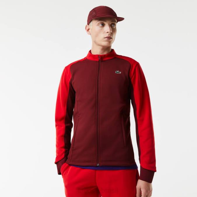 Lacoste homens jaqueta térmica esportiva para golfe bordô/vermelho P2PX1076 roupas