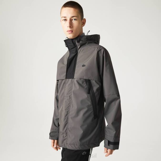 Lacoste homens parka repelente de água preto P2PX1257 roupas