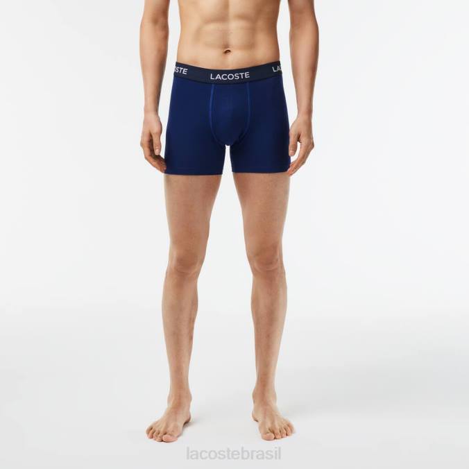 Lacoste homens Pack de 5 boxers com logo azul-marinho P2PX1398 roupas