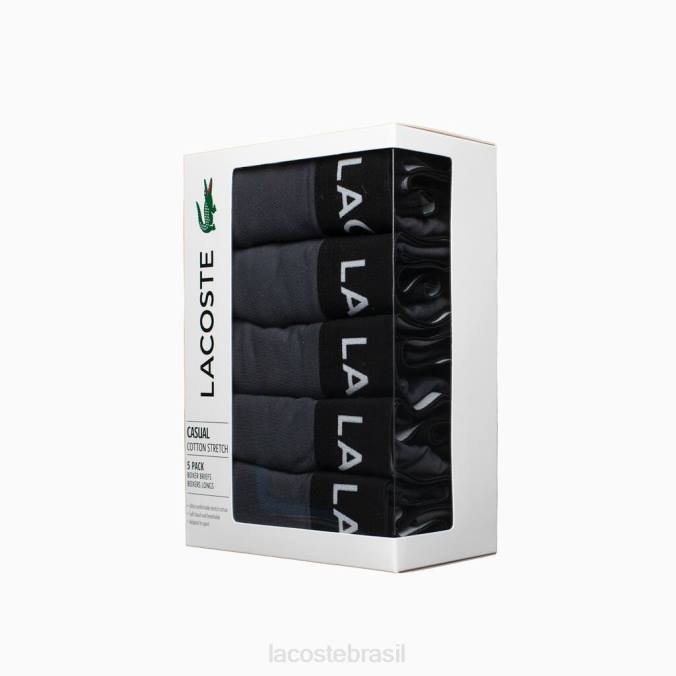 Lacoste homens Pack de 5 boxers com logo cinza P2PX1400 roupas