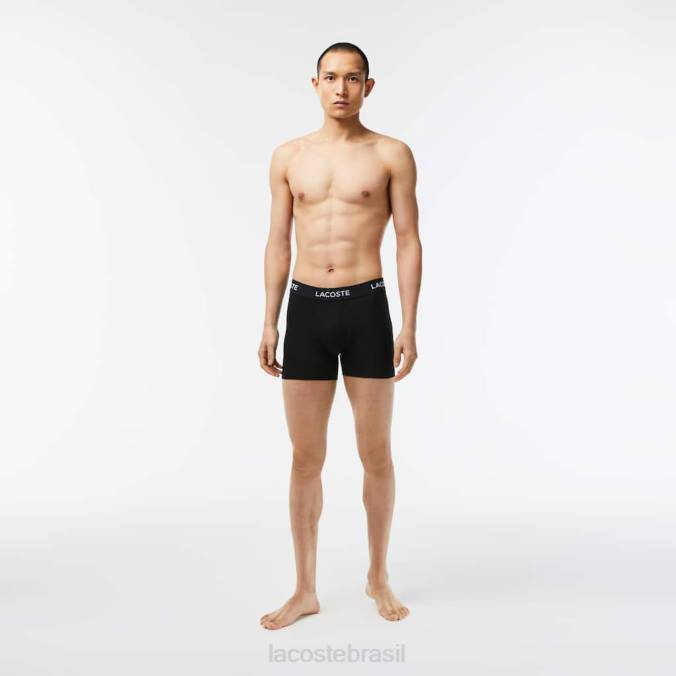 Lacoste homens Pack de 5 boxers com logo preto P2PX1399 roupas