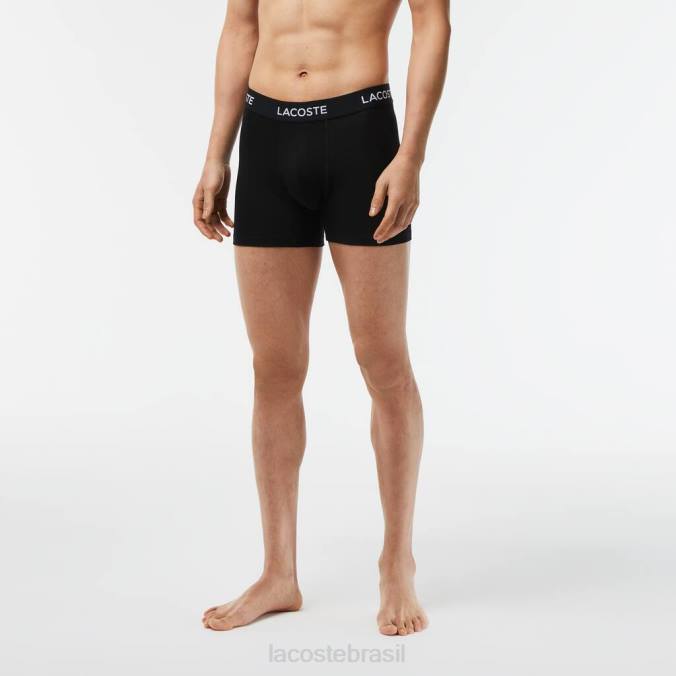 Lacoste homens Pack de 5 boxers com logo preto P2PX1399 roupas