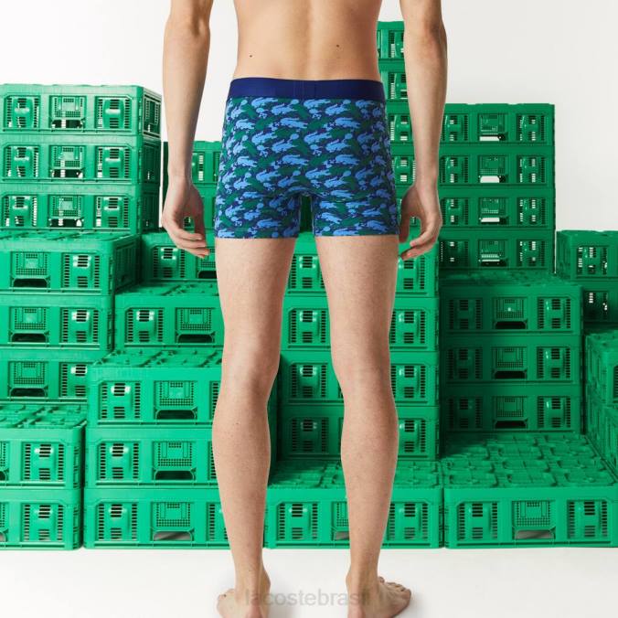Lacoste x Minecraft homens imprimir cuecas boxer longas de algodão orgânico branco P2PX1599 roupas