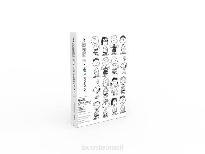 Lacoste x Peanuts homens cueca boxer longa de algodão orgânico chino cinza P2PX1638 roupas