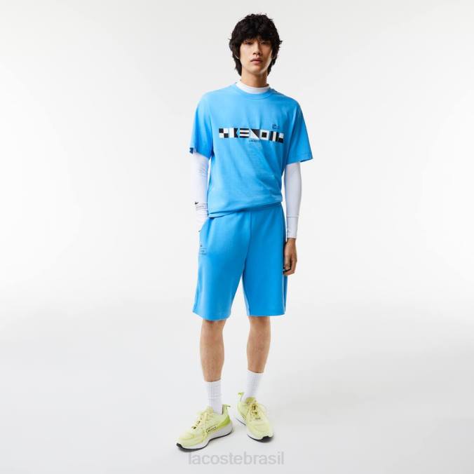 Lacoste homens shorts com estampa refletiva azul P2PX1356 roupas