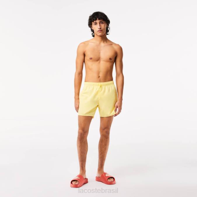 Lacoste homens shorts de banho leves de secagem rápida amarelo verde P2PX539 roupas