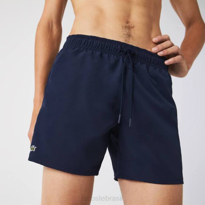 Lacoste homens shorts de banho leves de secagem rápida azul marinho/preto P2PX541 roupas