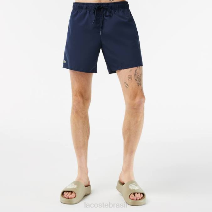 Lacoste homens shorts de banho leves de secagem rápida azul marinho/verde P2PX536 roupas