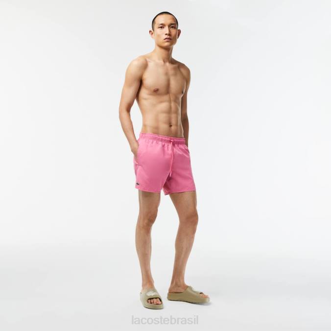 Lacoste homens shorts de banho leves de secagem rápida rosa/verde P2PX533 roupas