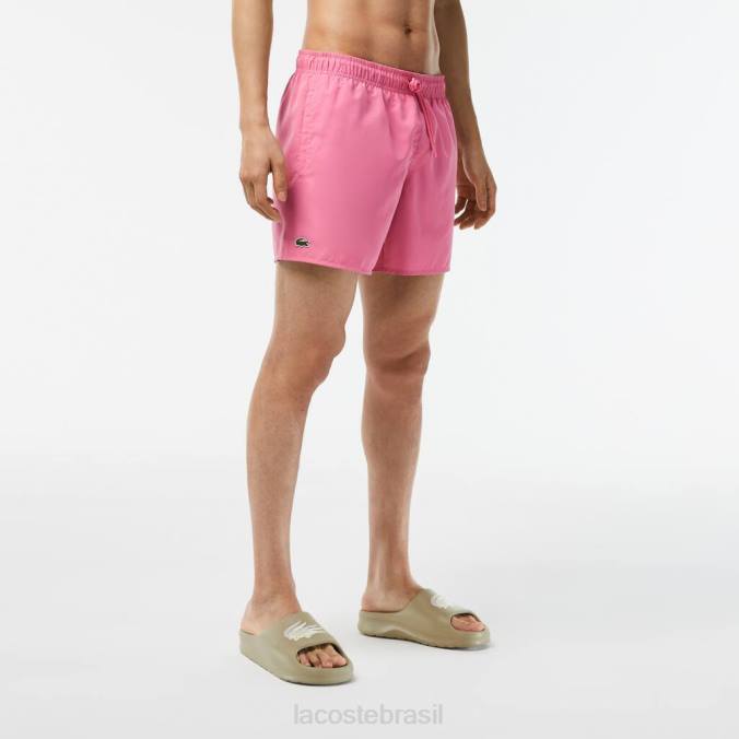Lacoste homens shorts de banho leves de secagem rápida rosa/verde P2PX533 roupas