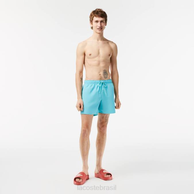 Lacoste homens shorts de banho leves de secagem rápida turquesa/verde P2PX543 roupas