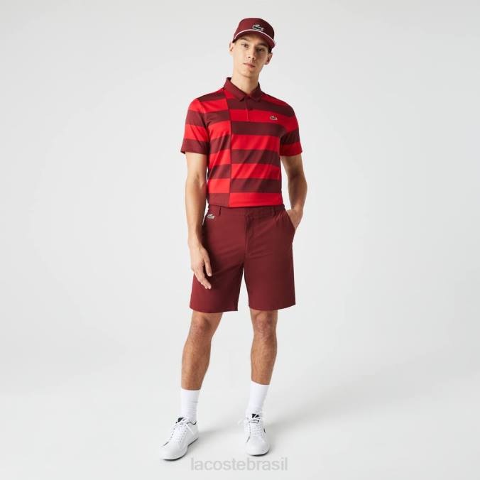 Lacoste homens shorts de golfe esportivos leves e elásticos Bordéus P2PX445 roupas