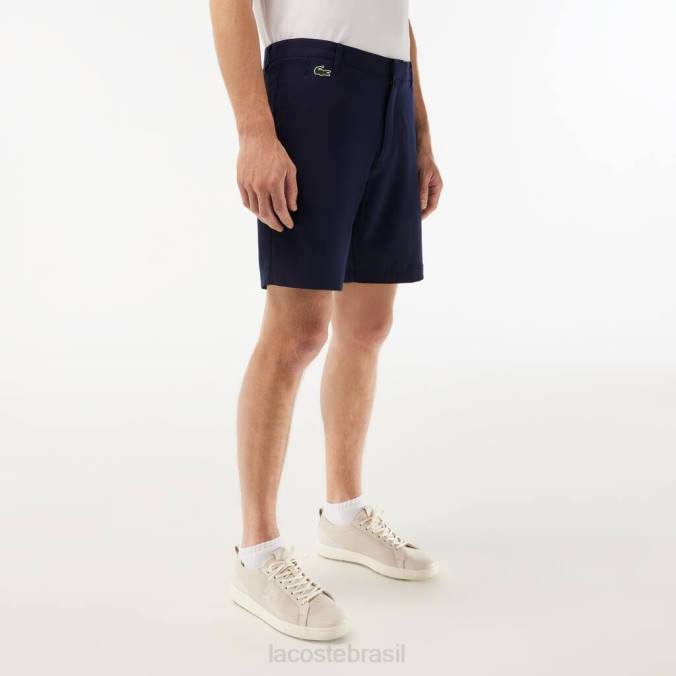 Lacoste homens shorts de golfe esportivos leves e elásticos azul-marinho P2PX443 roupas