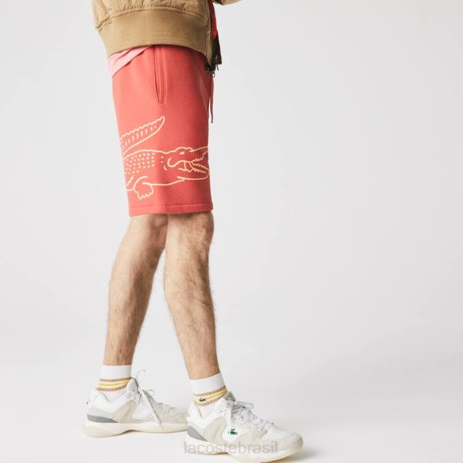 Lacoste homens shorts de lã com estampa de crocodilo vermelho P2PX1608 roupas