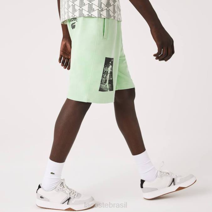 Lacoste homens shorts de lã de algodão com estampa live Heritage verde P2PX1585 roupas