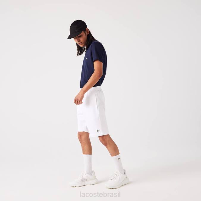 Lacoste homens shorts de lã de algodão escovado orgânico branco P2PX415 roupas