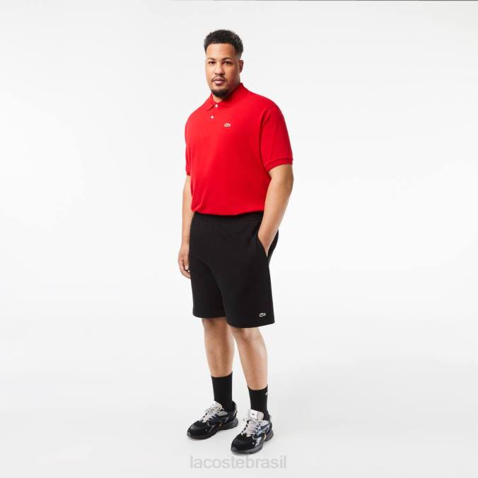 Lacoste homens shorts de lã escovada de algodão orgânico - plus size - grande preto P2PX463 roupas