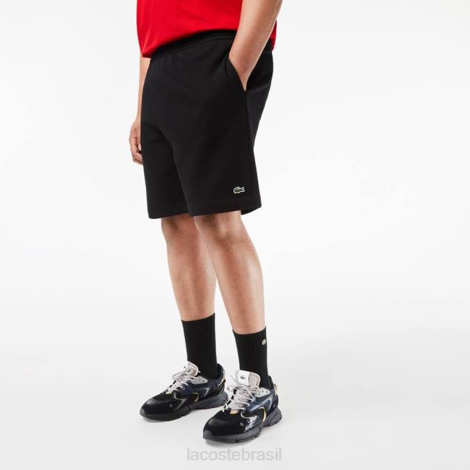 Lacoste homens shorts de lã escovada de algodão orgânico - plus size - grande preto P2PX463 roupas