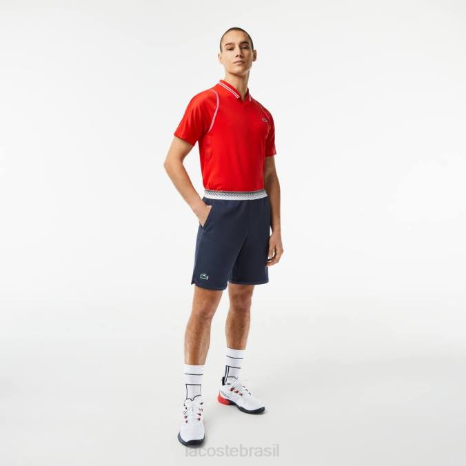 Lacoste homens shorts de malha tênis x daniil medvedev azul P2PX429 roupas