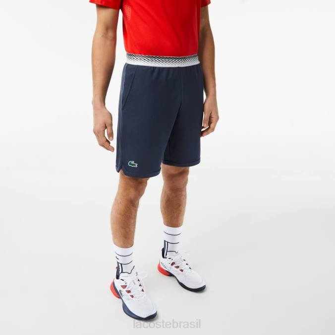 Lacoste homens shorts de malha tênis x daniil medvedev azul P2PX429 roupas