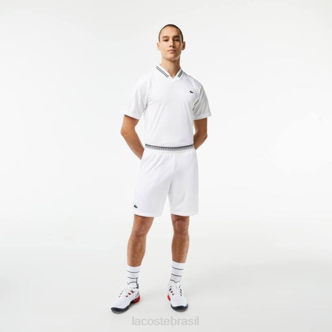 Lacoste homens shorts de malha tênis x daniil medvedev branco P2PX428 roupas
