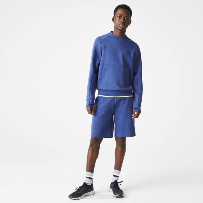 Lacoste homens shorts de mistura de algodão elástico chinelo azul P2PX1392 roupas