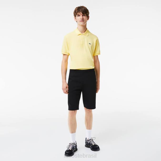 Lacoste homens shorts de mistura de algodão elástico preto P2PX1390 roupas